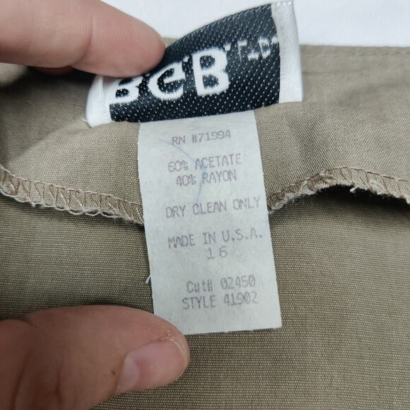 Vtg B.G.B. Taupe Double Breasted Vest Waistcoat 16 Minimalist Eclectic Grandpa - Picture 9 of 11